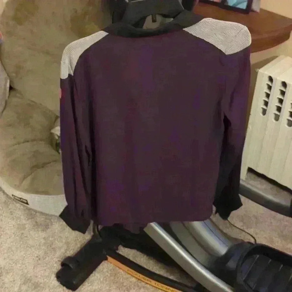 purple with roses cardigan made by love and combat size medium. - Picture 3 of 3